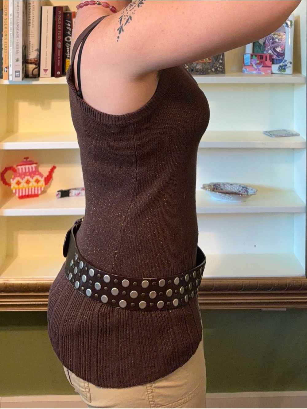 Crazy 8 Brown and Gold Knit Tank